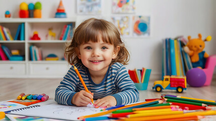 little girl drawing