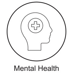 Mental Health Icon, Mind Care, Brain Calm, Mental Support, Inner Strength, Headspace, Thought Balance, Mind Reset, Peace Within, Emotional Health, Mental Focus, Clarity, Self-Awareness, vector