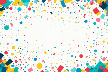 Festive Confetti and Ribbon Background with Blank Space in Center for Celebration and Party Design
