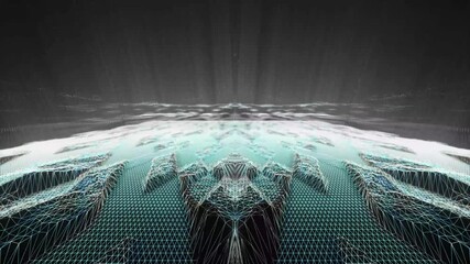 Abstract futuristic technology processing blue backgroundDigital wave form for digital background.Data technology abstract futuristic .Low poly shape on black background. - Powered by Adobe