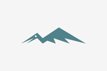 Mountain and bird unique logo