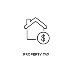 Vector art of a minimalist line art icon depicting a house with a dollar sign symbol