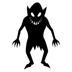 Scary shadow line art vector illustration 