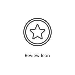 Vector art of a simple line art icon features a prominent star within a circle