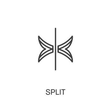 Vector art of a minimalist line art icon displays a vertical line bisecting a