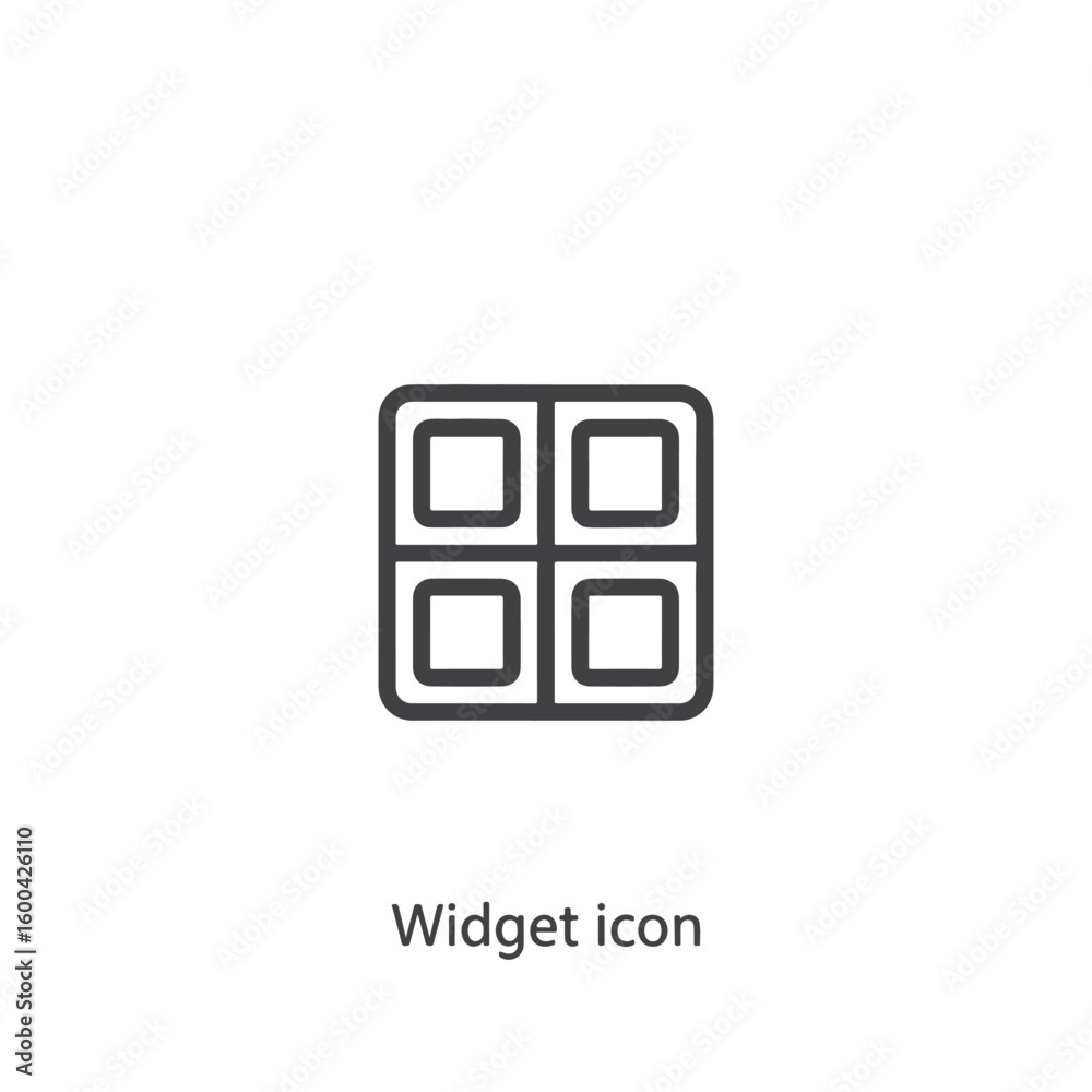 Poster vector art of a simple line art icon showing a grid of four squares representing a