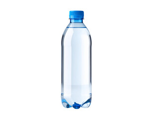 Naklejka premium Transparent Plastic Water Bottle on Minimalist Plain Background