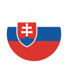 Slovakia flag emblem in a round shape featuring national colors and coat of arms, representing nation