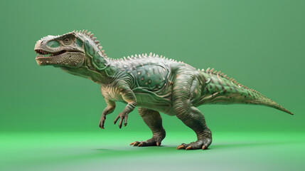 Fototapeta premium iguanodon standing calmly visible on green screen background