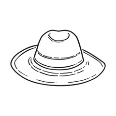 Sun Hat line art minimalist drawing summer vibes