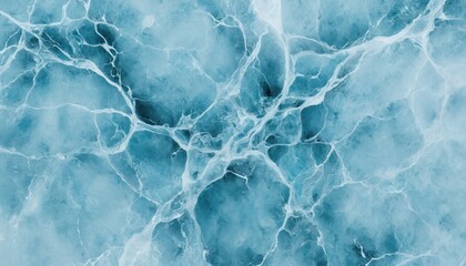 Obraz premium Close-up of light blue aquamarine marble texture. Smooth glossy finish reveals intricate veins, patterns. Natural stone surface with elegant decorative detail, timeless luxury design for home decor.