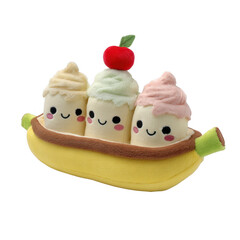 Adorable Banana Split Plush Toy