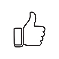 Obraz premium Thumbs Up Line Art Positive Signal Drawing Style