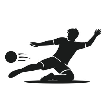 Soccer Player Kicking Ball Silhouette Illustration