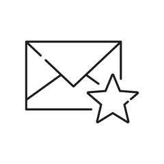 Email Envelope icon, Notification Symbol Outline icon Transparent background