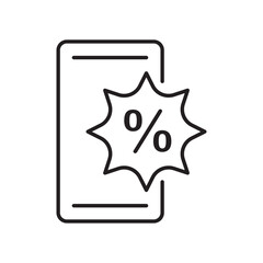 Discount icon, percentage Symbol Outline icon Transparent background