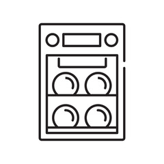 Dishwasher icon, cleaning Symbol Outline icon Transparent background