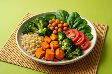 Colorful and Nutritious Buddha Bowl with Fresh Ingredients for Healthy Meal Inspiration