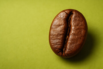 Close-Up of a Vibrant Coffee Bean with Rich Texture for Coffee Branding