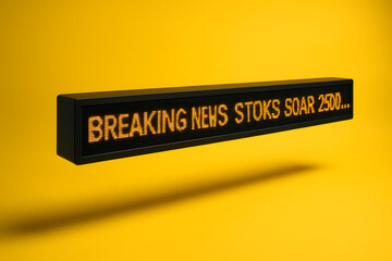 Vibrant News Ticker Display with Scrolling Headlines for Real-Time Information Updates