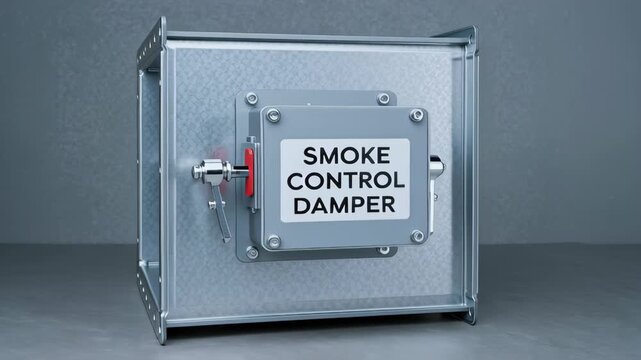 Smoke control damper metal air duct system engineering industry ensuring airflow regulation safety fire protection ventilation quality control