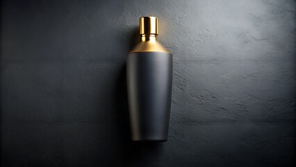 Elegant Matte Black Bottle with Golden Cap