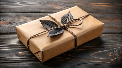 Eco Friendly Kraft Gift Box with Leaf Print Design