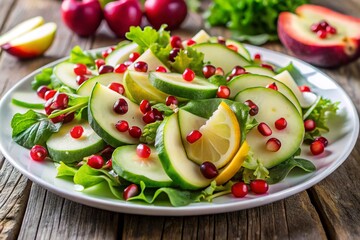 Healthy Salad with Fresh Fruits and Vegetables