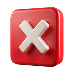 Obraz premium Red Cancel Button Icon Design