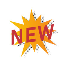 Fototapeta premium New Burst Badge. Explosive 'NEW' Label. on Transparent Background. 