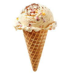 Creamy vanilla ice cream in a waffle cone (1)