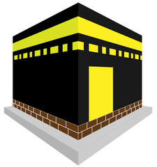 Fototapeta premium Minimalist Vector Illustration of the Holy Kaaba