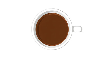 Dark Coffee Cup Top View Minimalist Vector Illustration