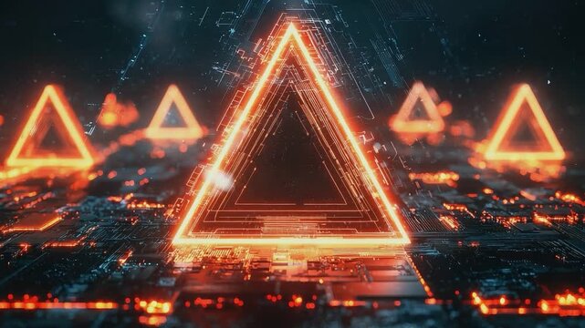 Digital Geometric Triumph: Illuminate the fusion of technology, with a captivating composition of geometric patterns and radiant digital artistry that defines the cutting edge of the digital age.