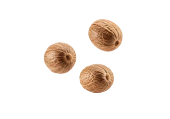 Nutmeg falling isolated on white or transparent background. PNG © Pambudi