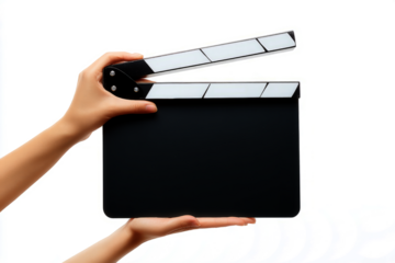blank movie clap board transparent background 