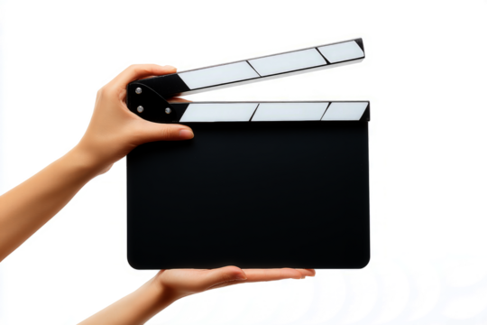 blank movie clap board transparent background 