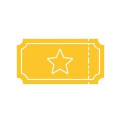 Golden ticket icon symbolizing winning, access, or a special prize, perfect for event promotions or award ceremonies.