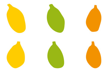 Tropical Sweet Papaya Fruit Silhouette Icon Pack