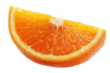 Bright Orange Slice on White Background