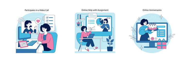 Engaging in Video Call, Assignment Help, and Celebrations