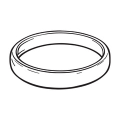 Bangle Bracelet line art sleek thin shiny polished metal