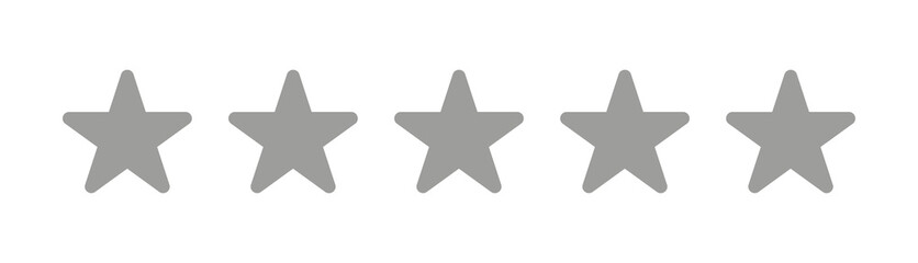Yellow stars rating icon. Transparent background.