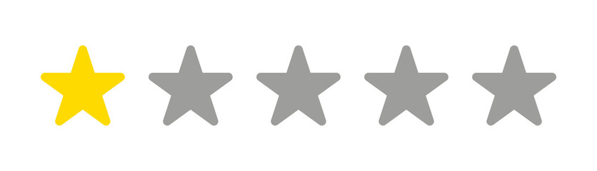 Yellow stars rating icon. Transparent background.