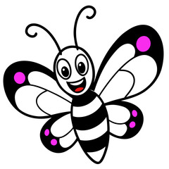 vector illustration of cartoon bee