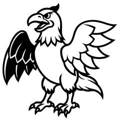 eagle cartoon isolated on white