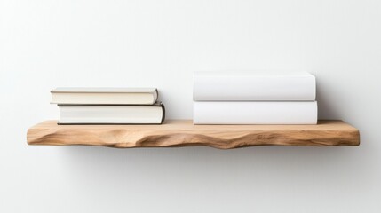 Clean and Minimal Arrangement of Books on a Wooden Shelf
