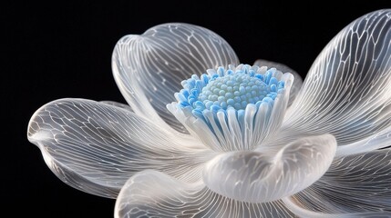 Surreal Close-Up of Translucent Flowers with Bright Colors