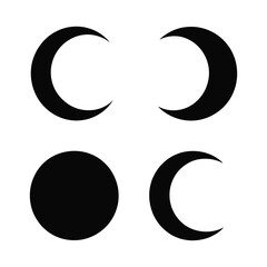 Obraz premium Four phases of the moon celestial bodies silhouette