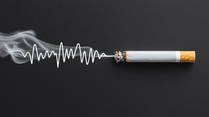 Visual Concept of Cigarette Smoke Transforming into Abstract Waves